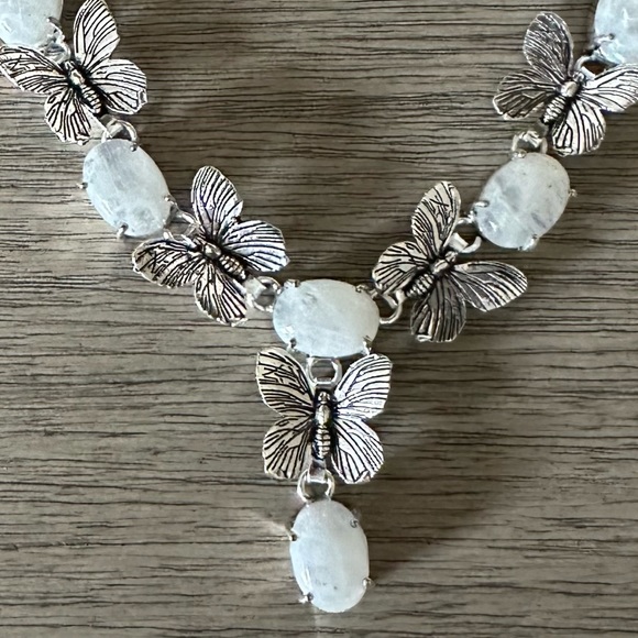 0116 Rainbow Moonstone Ethnic Handmade Necklace Silver Gemstone Jewelry - Picture 4 of 11